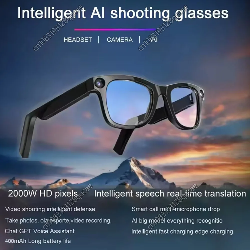 

Новые очки AI HD с защитой от сотрясений, контактные видеоочки, голосовой вызов, шумоподавление, беспроводная Bluetooth-гарнитура, очки, очки