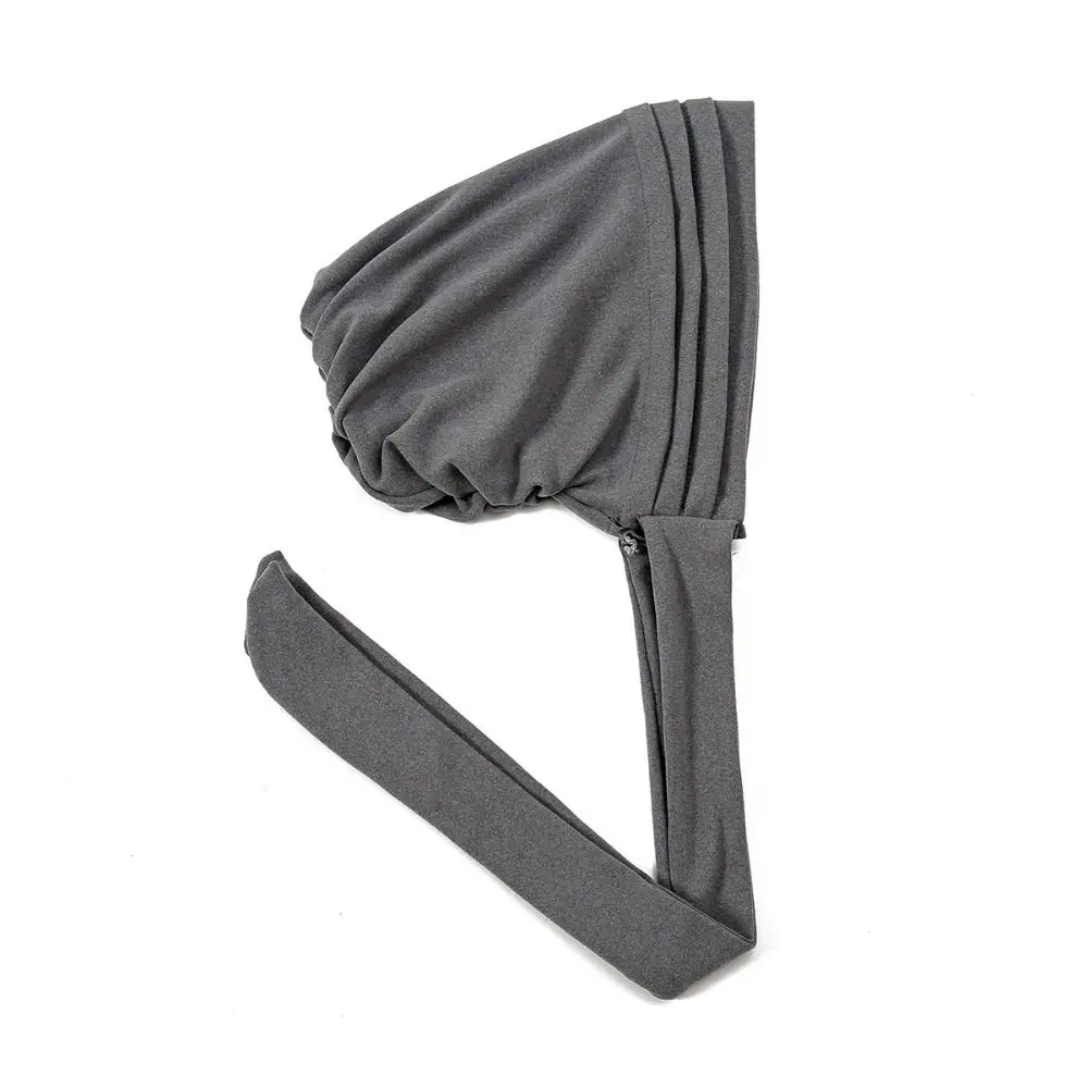 Novo pré-amarrado muçulmano feminino hijab bonnet cor sólida plissado turbante quimio boné camurça superfície mujer câncer islâmico headwear cachecol