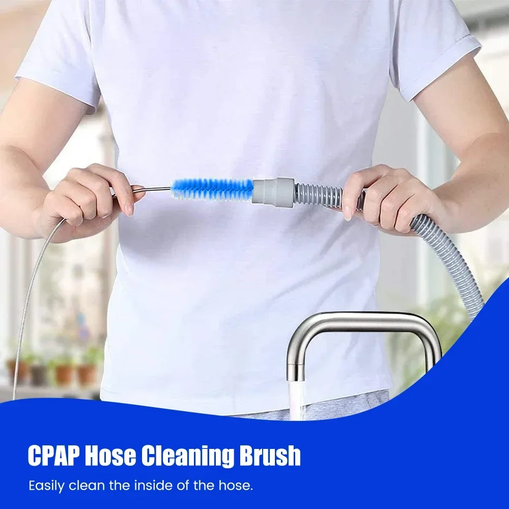 CPAP Hose Brush Cleaning, 7 Feet Length Plus 7 Inches Handy Stainless Steel Wire Bristle Brush, Fits 15mm 19mm Diameter Tubing