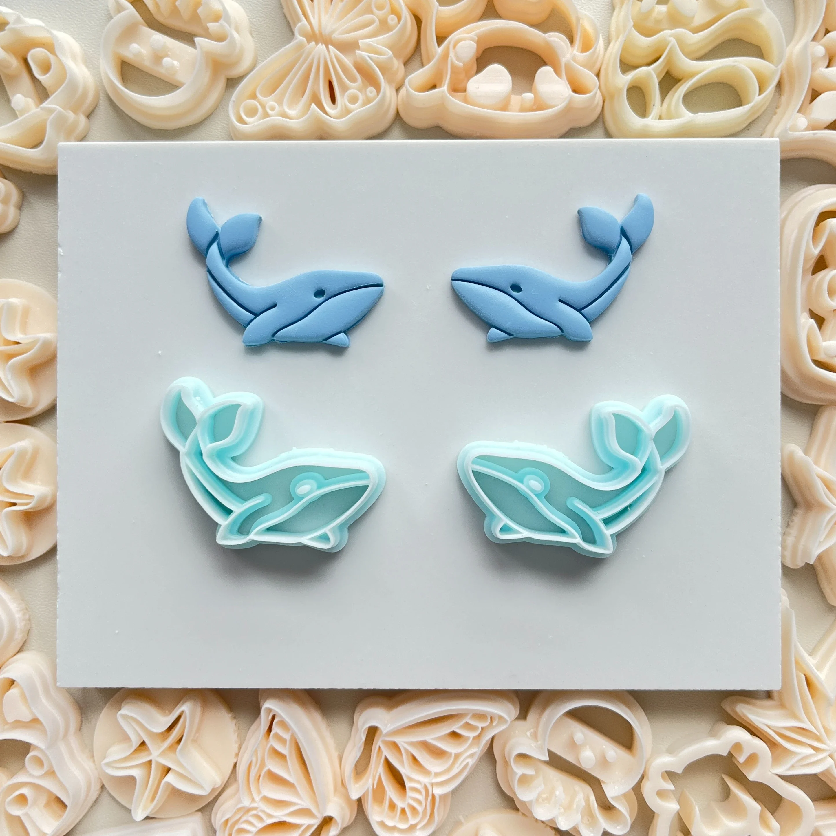 3 Sizes Ocean Style Whale Shaped Soft Clay Molds Handmade Cutting Molds For DIY Earring Jewelry Making Pottery Ceramics Tools