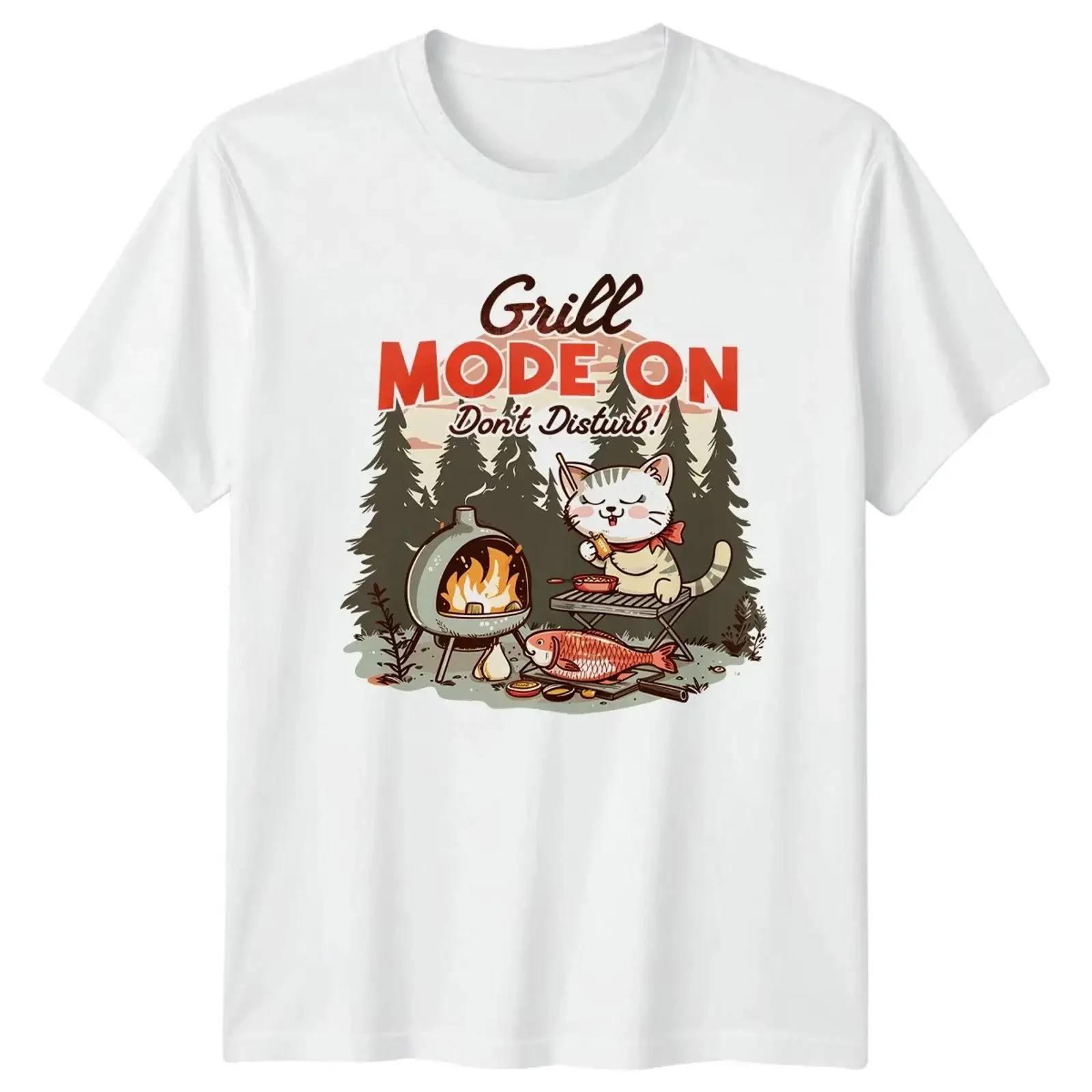 Grill Mode On Don't Disturb T Shirt Outdoor Cooking BBQ Father's Day Image 1 of 4 vintage Washed graphic Unisex streetwear