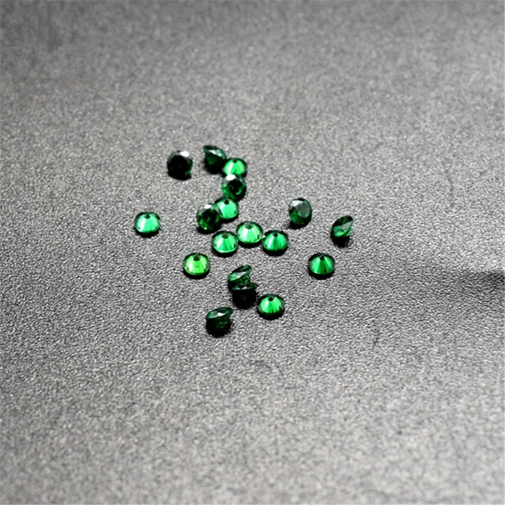 10pcs Round Brilliant Cut Medium Green Emerald Gem in Small Sizes