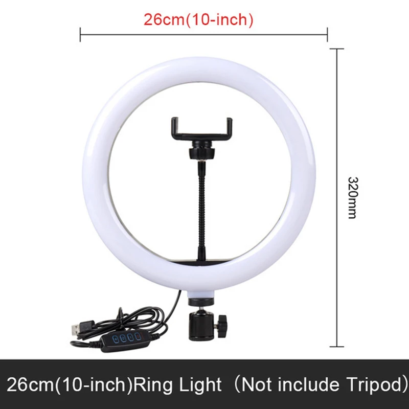 Selfie Ring Light Portable Photography LED Ring Lamp With Mobile Holder Stand Round for Phone Smartphone Live Ringlight Tripod