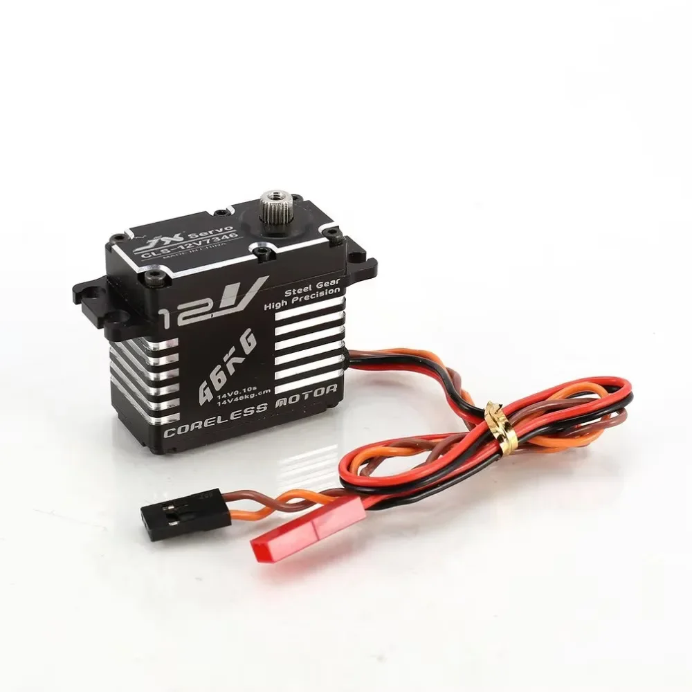 JX 46kg Coreless HV Servo CLS-12V7346 Digital High Precision Steel Gear CNC Motor 25T Arm for RC Car Crawler Boat Airplane Robot