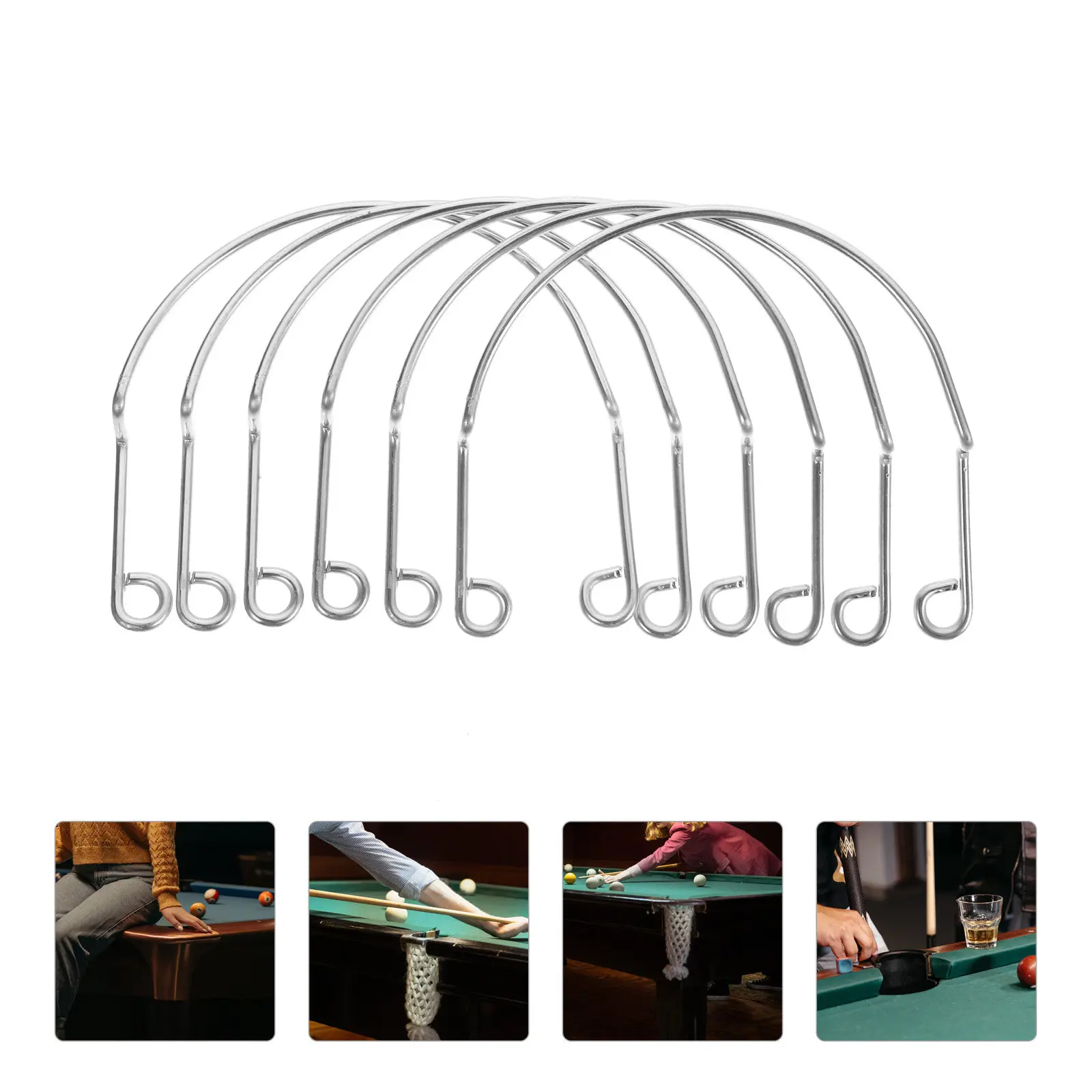 

6Pcs Heavy-Duty Aluminium Alloy Pool Table Bags Corner Bracket for Billiard Net Frame Drop Ball Storage Holder