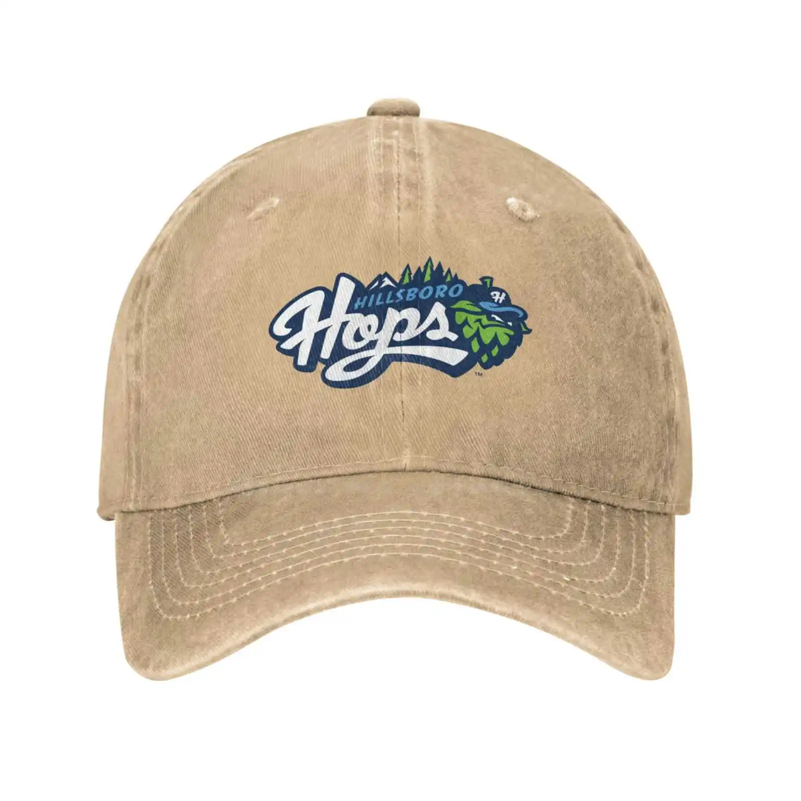 

Hillsboro Hops Logo Print Graphic Casual Denim cap Knitted hat Baseball cap