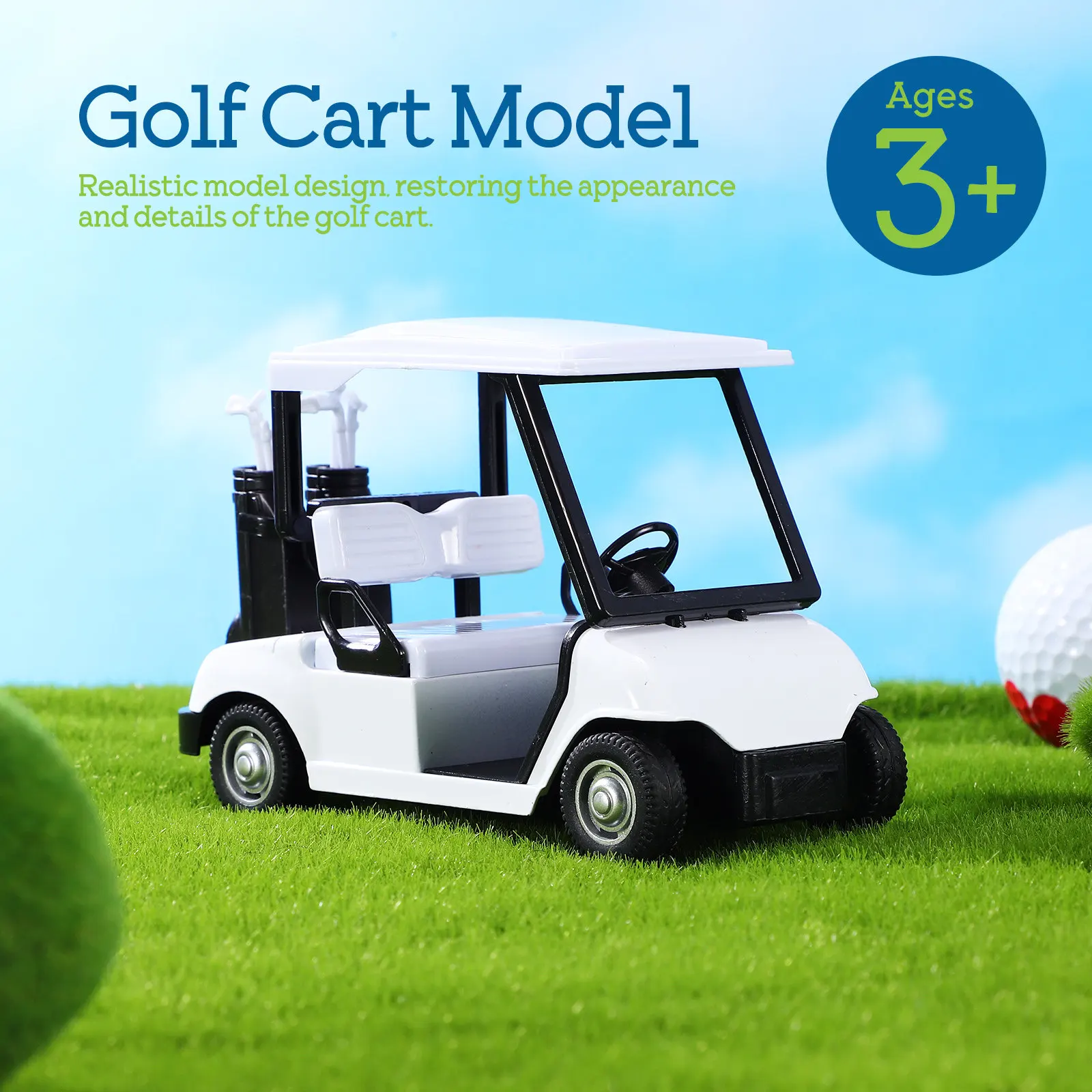 Golf Cart Metal High Detail Decor Elegant Golfing Desk Decoration Golf Party Supplies Display Desk Toys - view 4