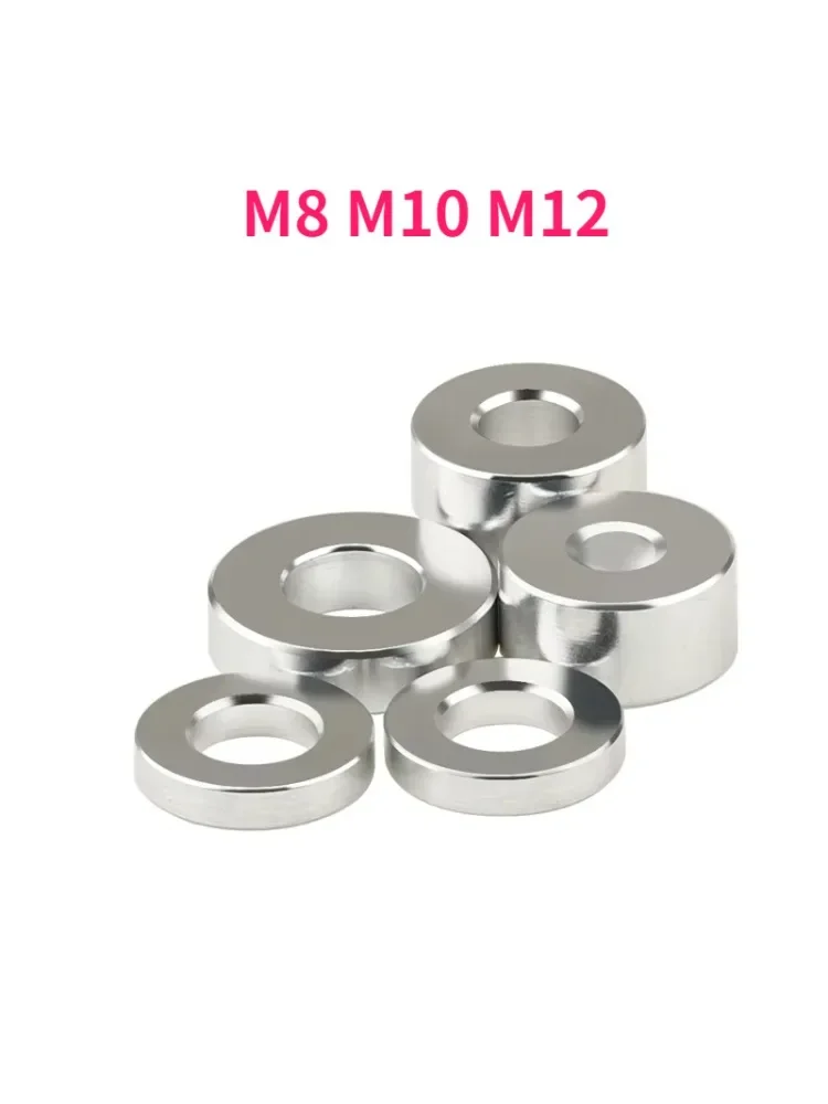 Joint de rondelle de douille en aluminium M8 M10 M12, rond creux sans filetage, entretoise, tampon plat épais, manchon en alliage d'aluminium, 5/10 pièces