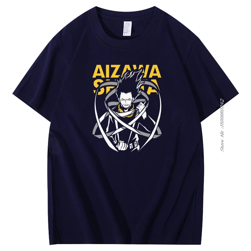My Male Hero Academia Anime Manga graphic t shirts Shota Aizawa Cotton men's short sleeve t-shirt Tee Tops Men's clothing