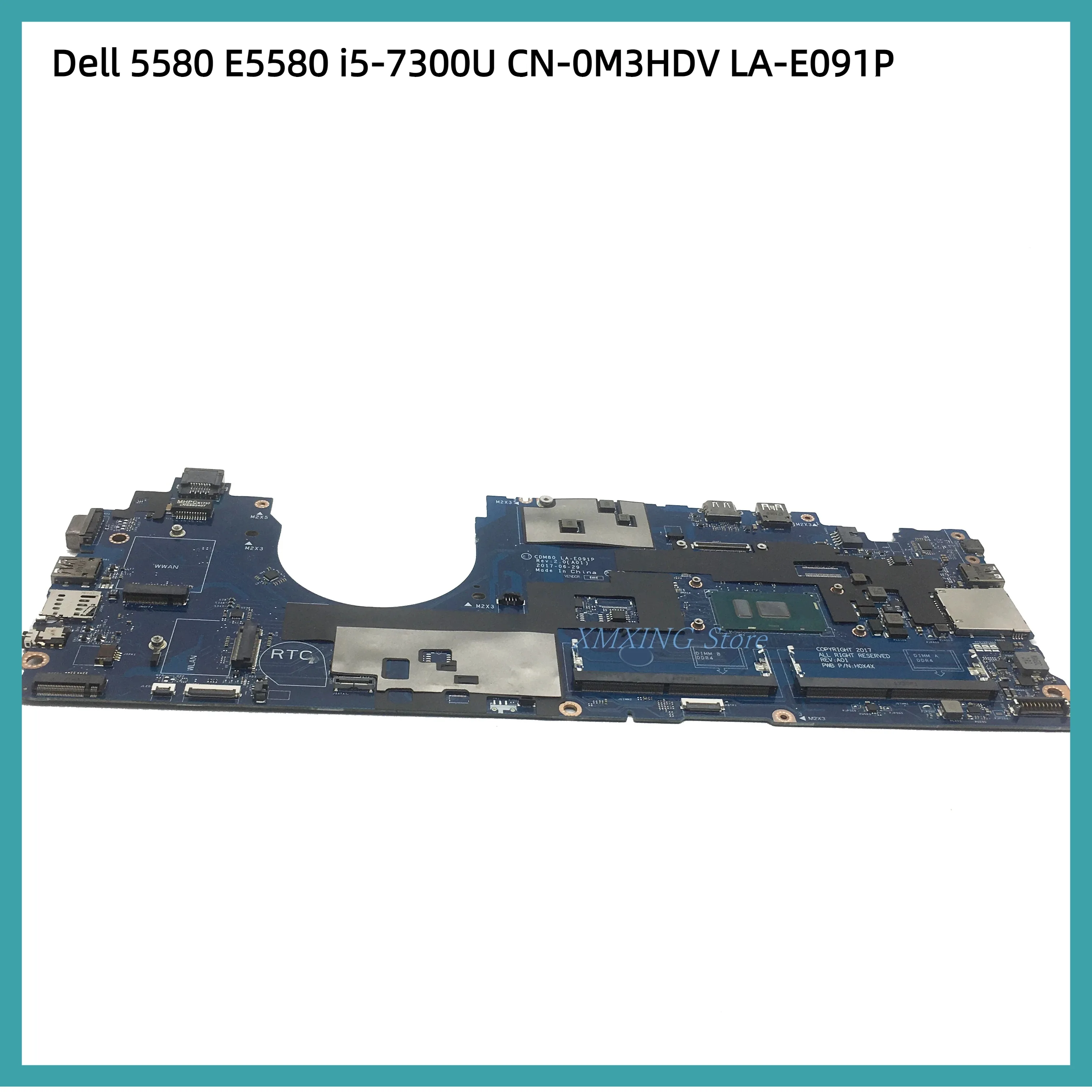 FULCOL Per DELL Latitude 5580 E5580 Scheda Madre Del Computer Portatile I5-7300U LA-E091P CN-0M3HDV 0M3HDV M3HDV Testato Al 100% di lavoro