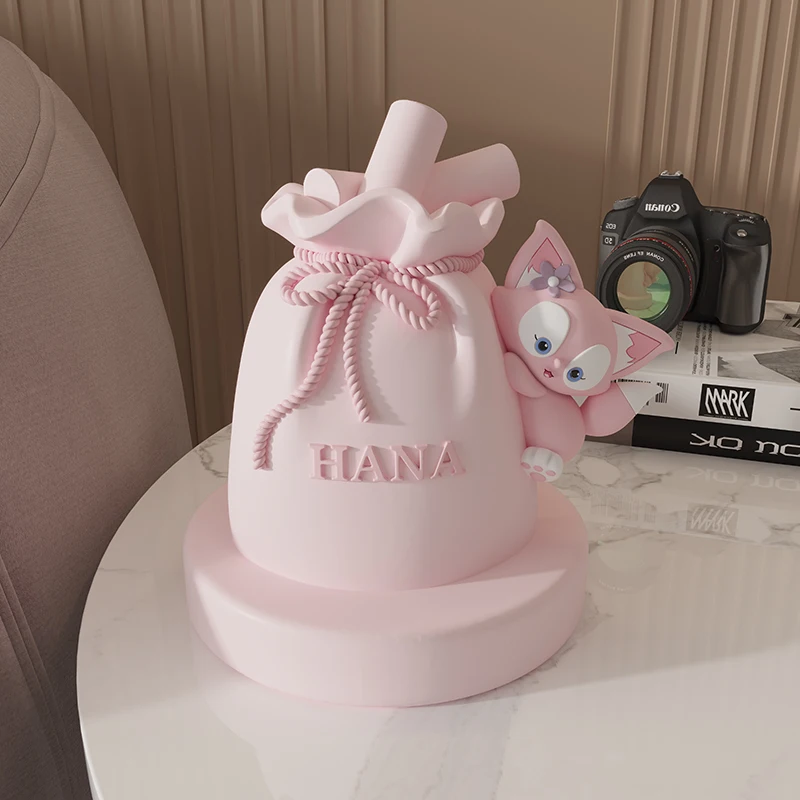 Cartoon Animal Statue Piggy Bank Can Be Stored and Retrieved, Bedroom Bedside Table Decoration Piggy Bank Girl Birthday Gift