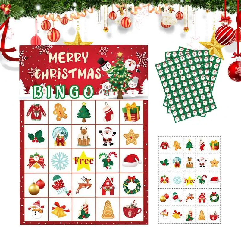 Christmas Play Cards 24-Player Interactive Paper Card Game For Christmas Seasonal Friends Activity School Home Game Group