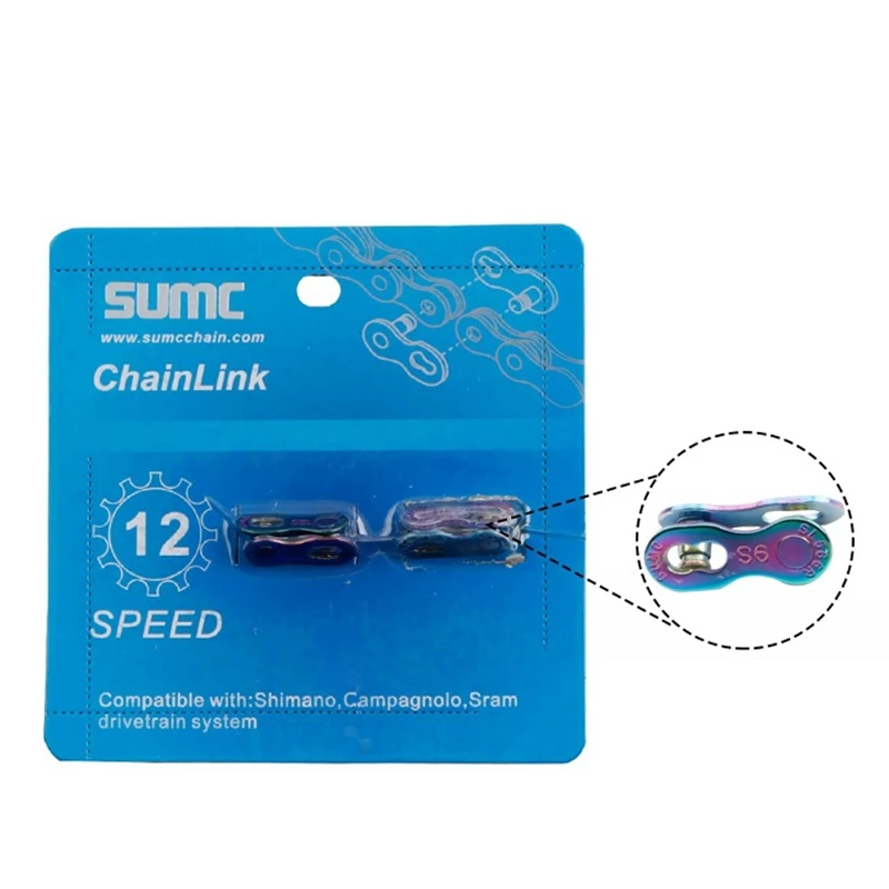 2 Paar SUMC Fahrradkette Missing Link 6/7/8/9/10/11/12 Geschwindigkeit MTB Rennrad Wiederverwendbare Kette Magic Verschluss Gold Bunte Quick Link – Detail 13