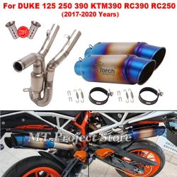 Motorcycle Double Exhaust Escape Mid Link Pipe High Position With Muffler Moto For Duke 125 250 390 KTM390 RC390 RC250 2017-2020