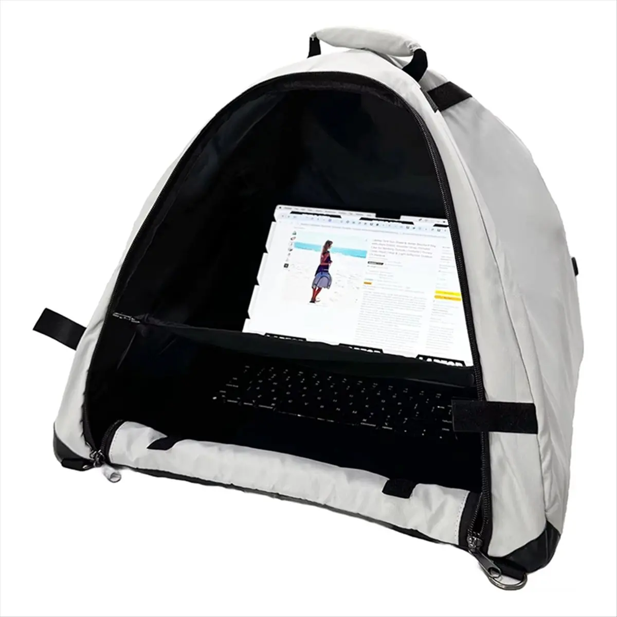 

Stable- Laptop Sun Shade Tent Privacy Screen Hood Foldable Computer Bags Outdoor Work for Most Laptops Water-Resistant Beach Bag