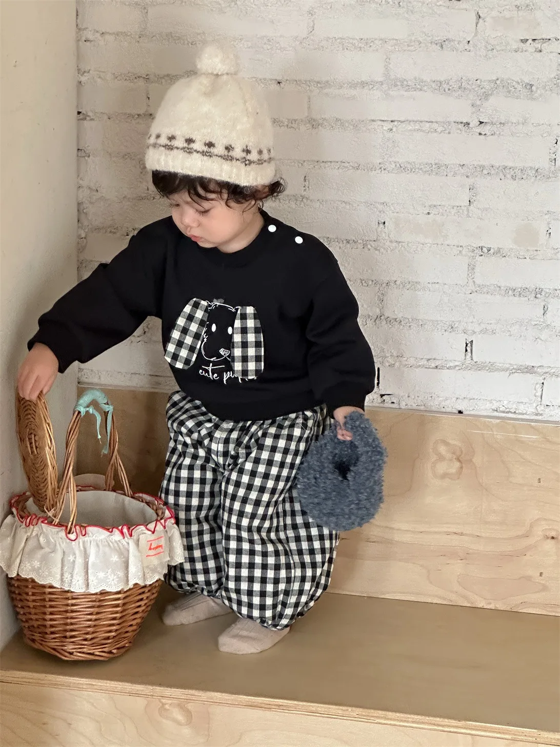 2025 Autumn New Baby Long Sleeve Clothes Set Boys Cute Cartoon Sweatshirt + Plaid Pants 2pcs Suit Infant Toddler Casual Outfits