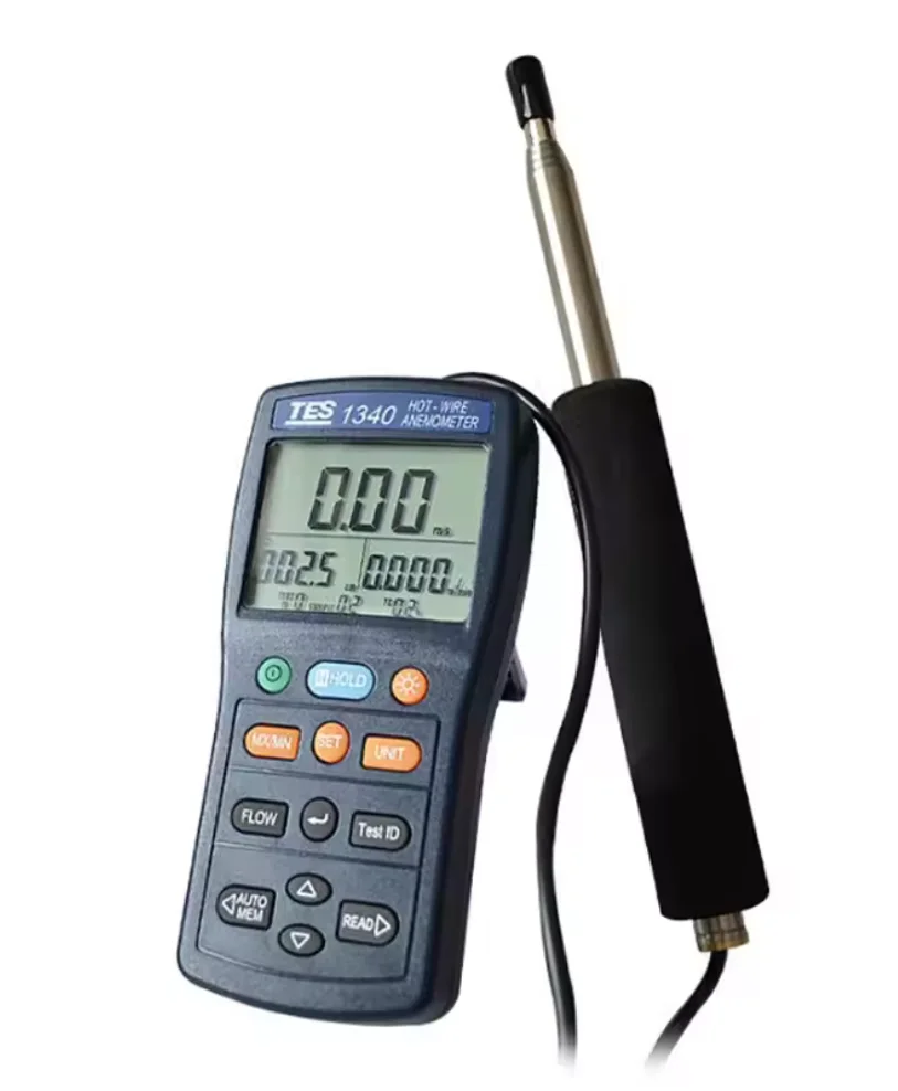TES-1340 TES-1341 Hot-wire Anemometer Thermo Air Wind Velocity Wind Flow Tester