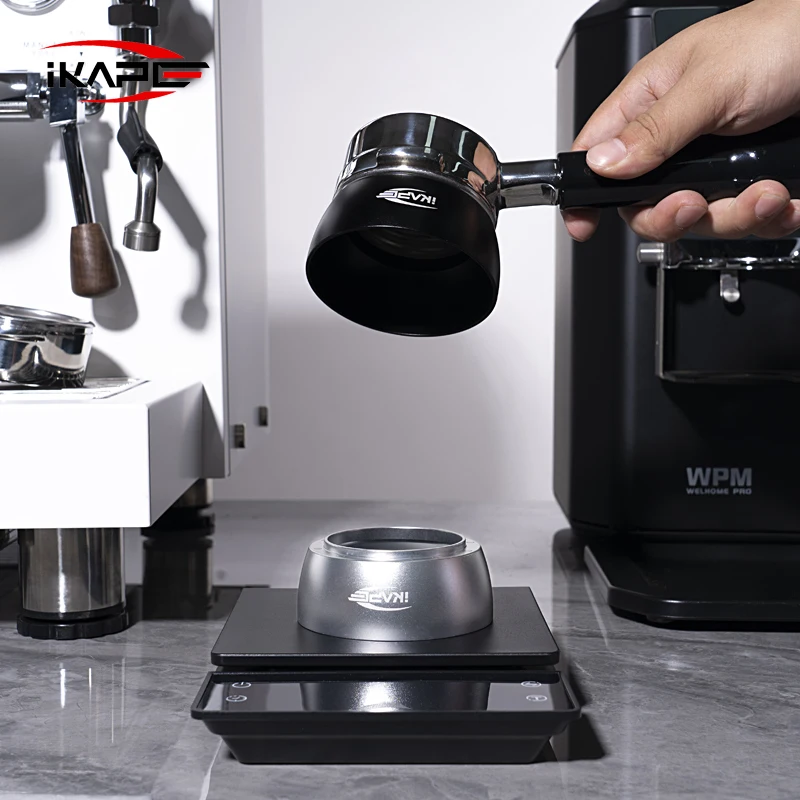 IKAPE Magnetic Minimal Mess Coffee Dosing Funnel for Portafilter - Easy Install/Remove, Keep Coffee Station Clean Accessory