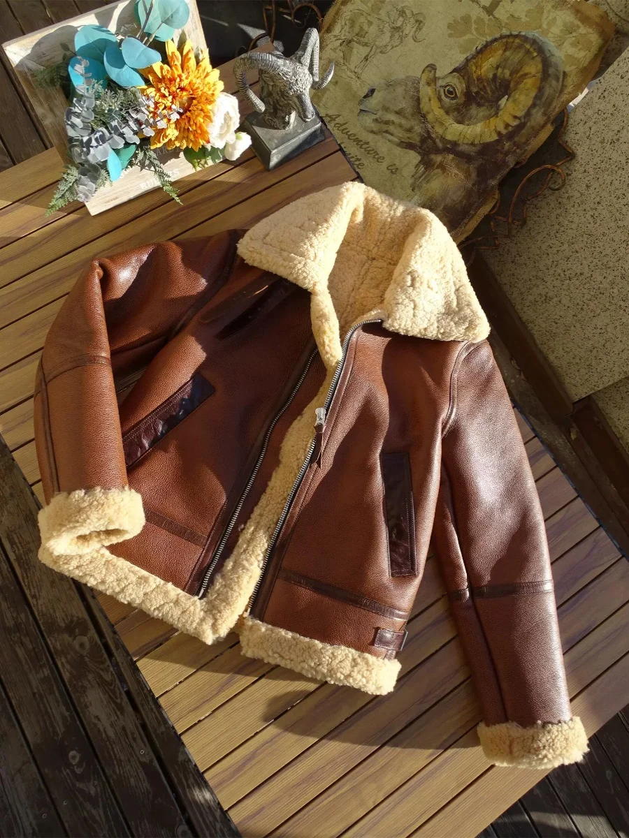 

Мужская куртка-бомбер из натуральной кожи Tailor Brando Turkey Authentic Shearling Classic B6