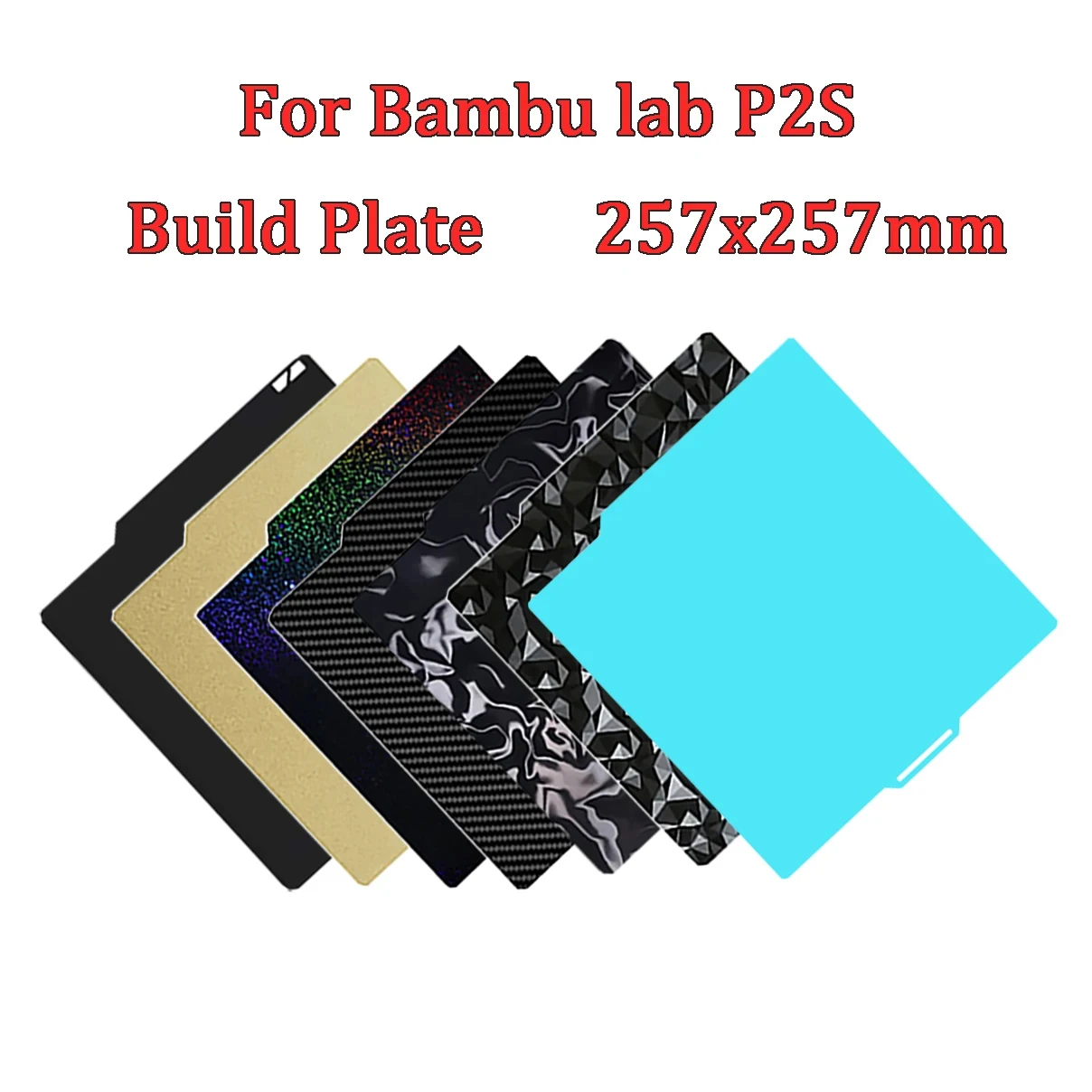 Für Bambu Lab P2S Bauplatte P1S X1C PEI Strukturiert 257x257 H1H PEY PEO Platte Federstahl für Bambulab P2S Bamboo P1P Heizbett