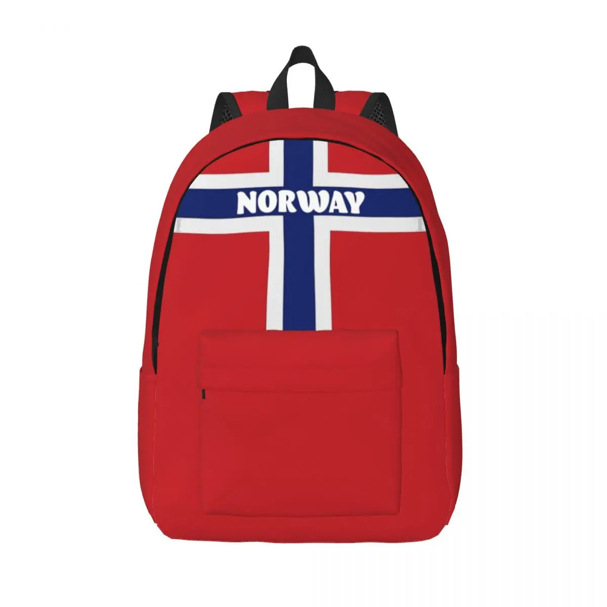 Norwegian Flag With Name Of Norway Backpack for Men Women Fashion High School  Daypack Laptop Computer Shoulder Bag Durable