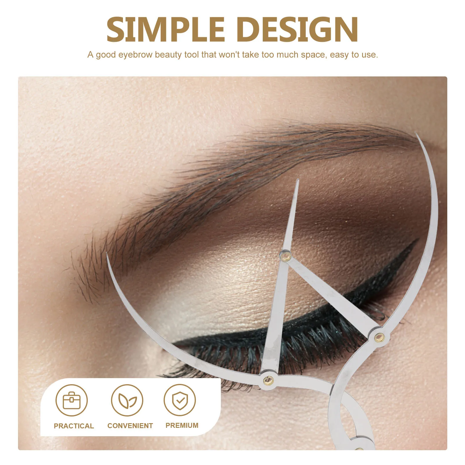 Regla de medida de curva de cejas de acero inoxidable, herramienta de plantilla Flexible para posición de cejas, longitud, forma, dibujo, plantillas para cejas