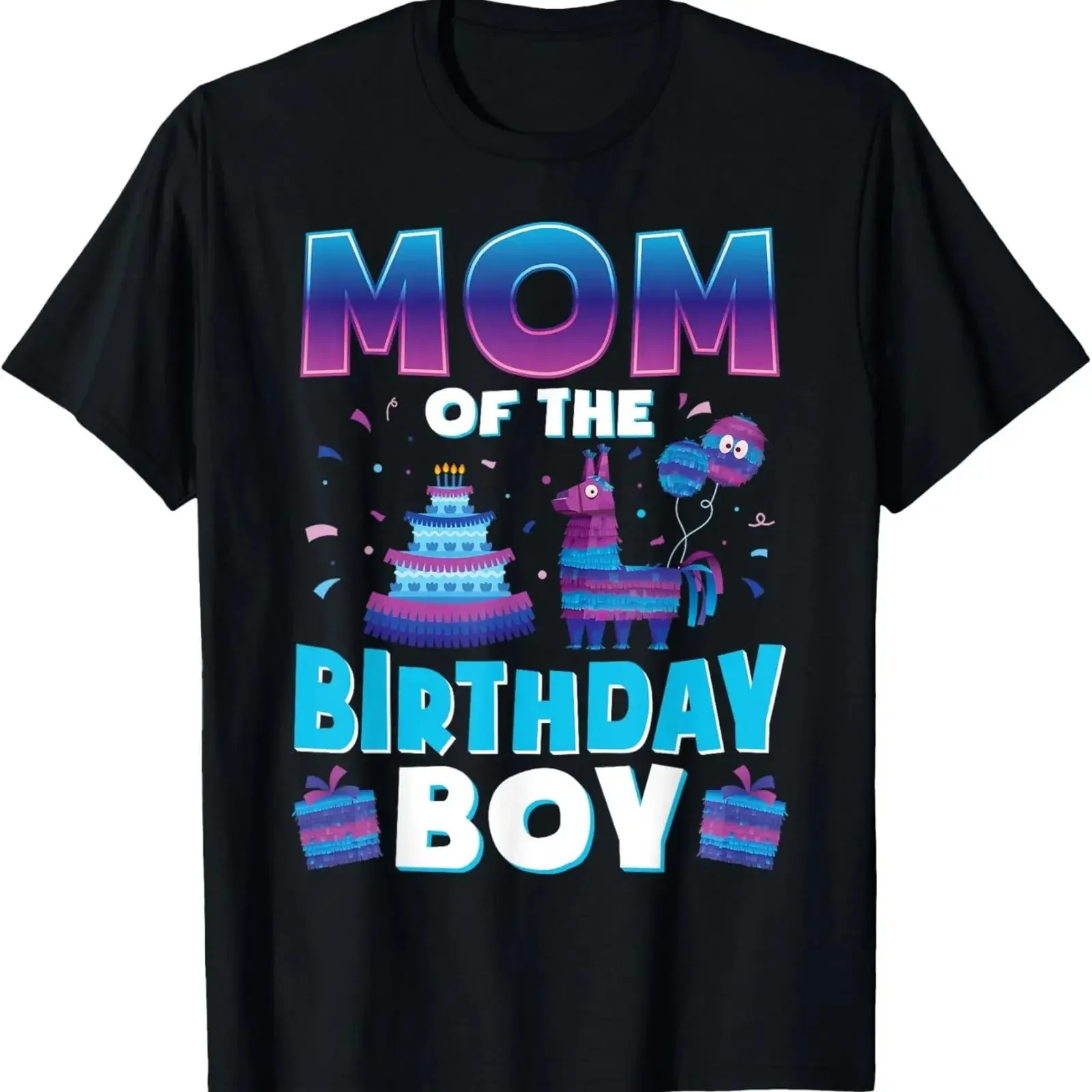 Mom Birthday Boy Llama Pinata Party Matching Family T Shirt vintage Washed Stretched Versatile Soft fashion designer clothes