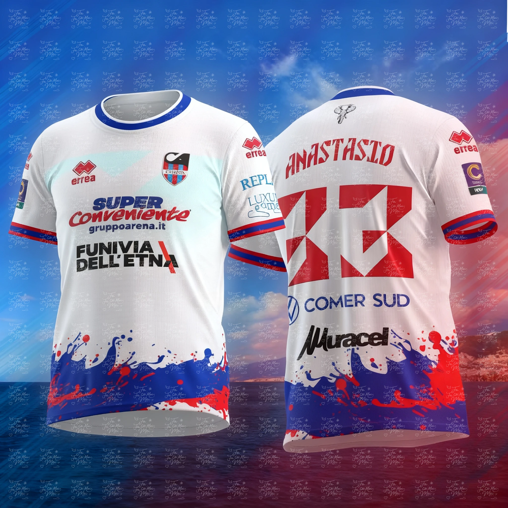 أحدث إصدار 25-26 Catania Football Club Sports Jersey بأكمام قصيرة لكرة القدم ثلاثية الأبعاد رقمية لكل من الرجال والنساء البالغين