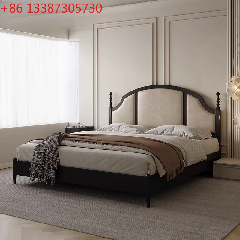 

American villa retro style solid wood bed modern simple French cream style