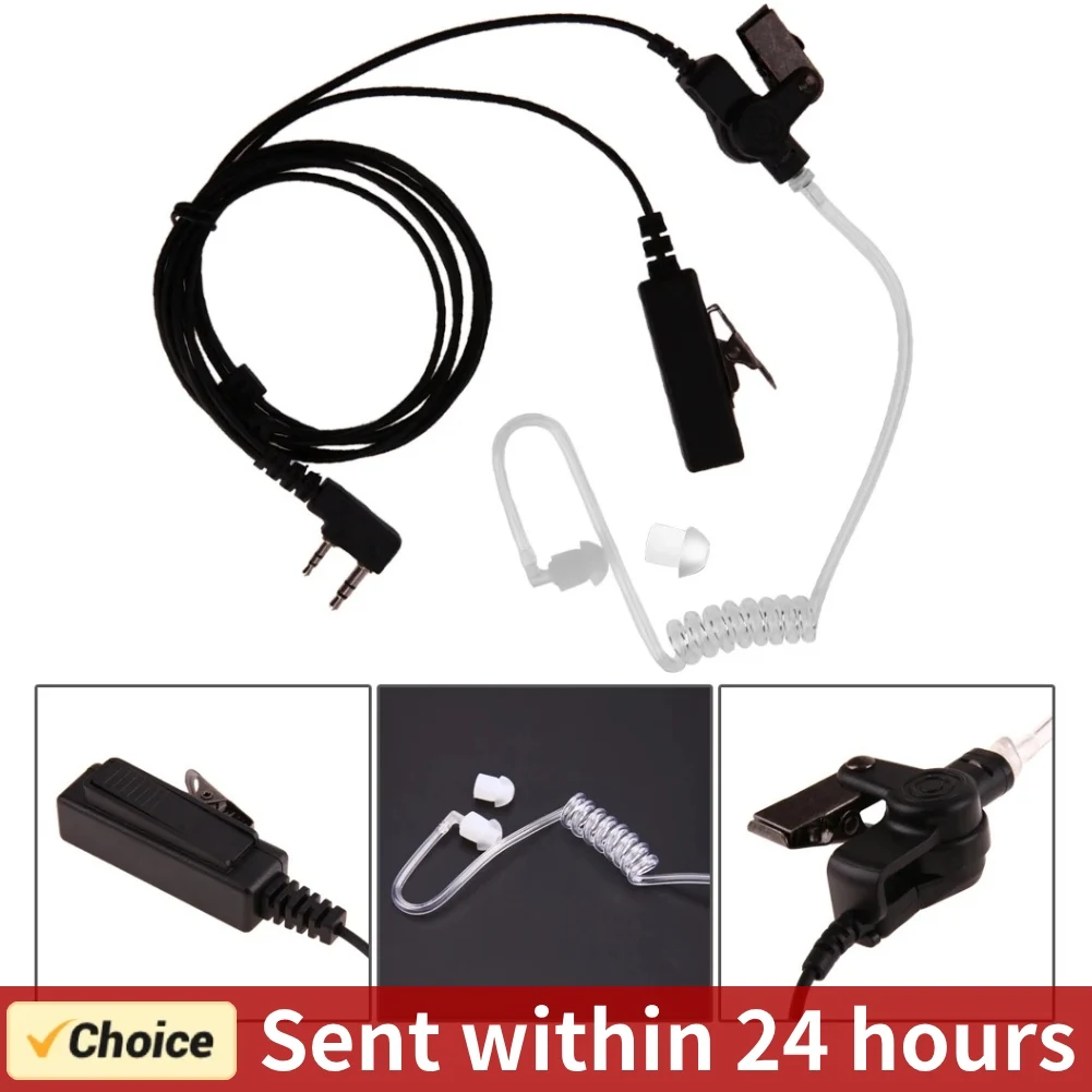 Dla Baofeng Kenwood UV-5R radia mikrofon słuchawki słuchawki słuchawki słuchawki 2 Pin ukryty przewód akustyczny słuchawki douszne z mikrofonem