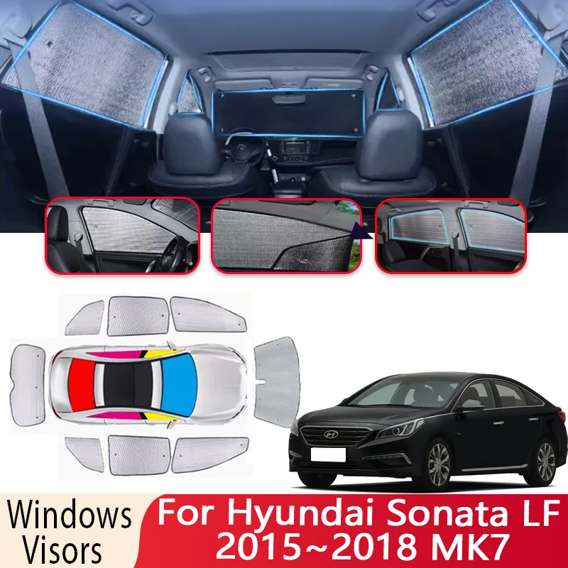 

Солнцезащитный козырек для Hyundai Sonata LF 2015 ~ 2018 2016 2017 MK7, автомобильный козырек на лобовое стекло, теплоизоляционные детали, солнцезащитный козырек, автомобильные аксессуары