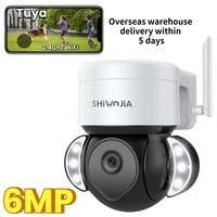 SHIWOJIA 6MP Camera Tuya Smart Life WiFi Floodlight Security Camera AI Human Motion Detection 2 Way Audio Color Night Vision