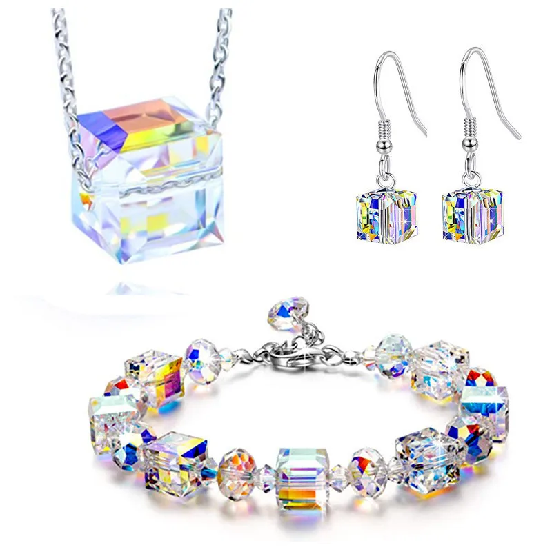 Transparent Square Crystal Bracelet Adjustable Bangle Women Party Jewelry Girl Lady Bracelets Gift Girlfriend Present