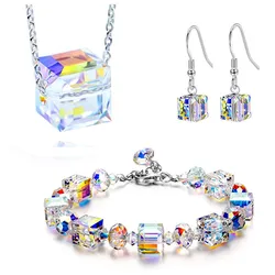 Transparent Square Crystal Bracelet Adjustable Bangle Women Party Jewelry Girl Lady Bracelets Gift Girlfriend Present