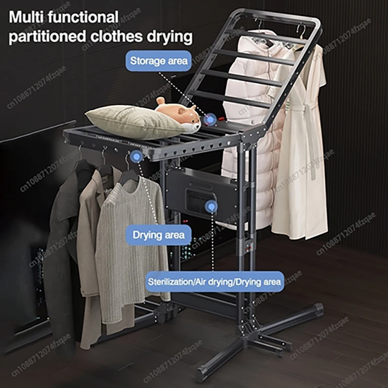 

Balcony Aluminum Alloy Floor-standing Thickened Foldable Retractable Clothes Drying Rack Multifunctional Clothes Drying Rack