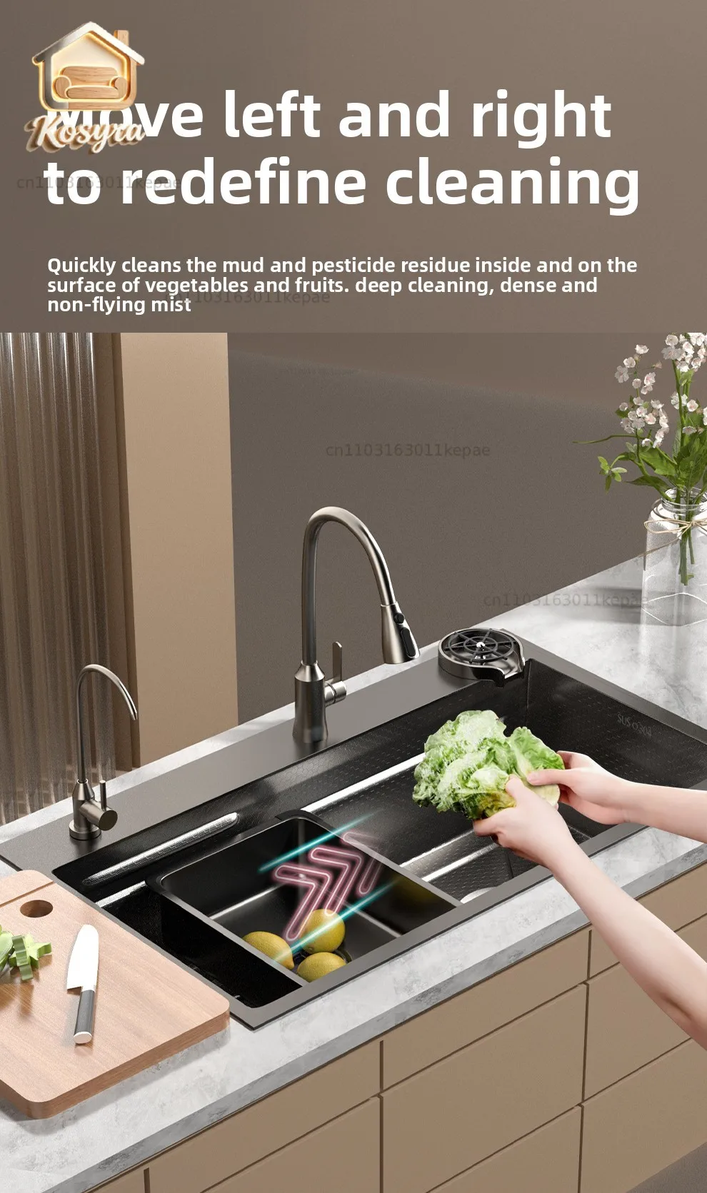 

304 stainless steel nano honeycomb embossed sink single kitchen vegetable household dishwashing sink table and lower basin