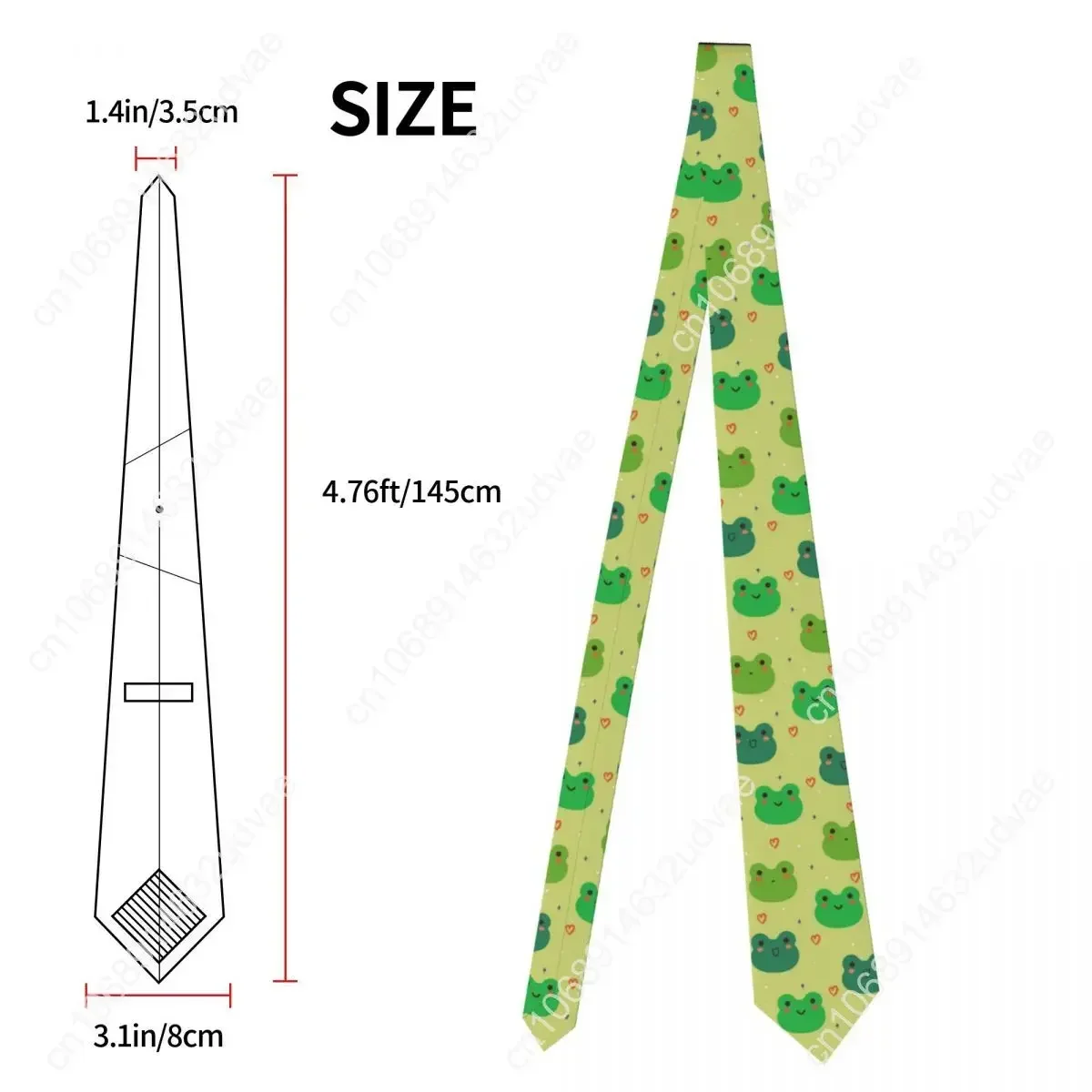 Classic Tie for Men Silk Mens Neckties for Wedding Party Business Adult Neck Tie Casual Cartoon Frog Cute Animal Tie