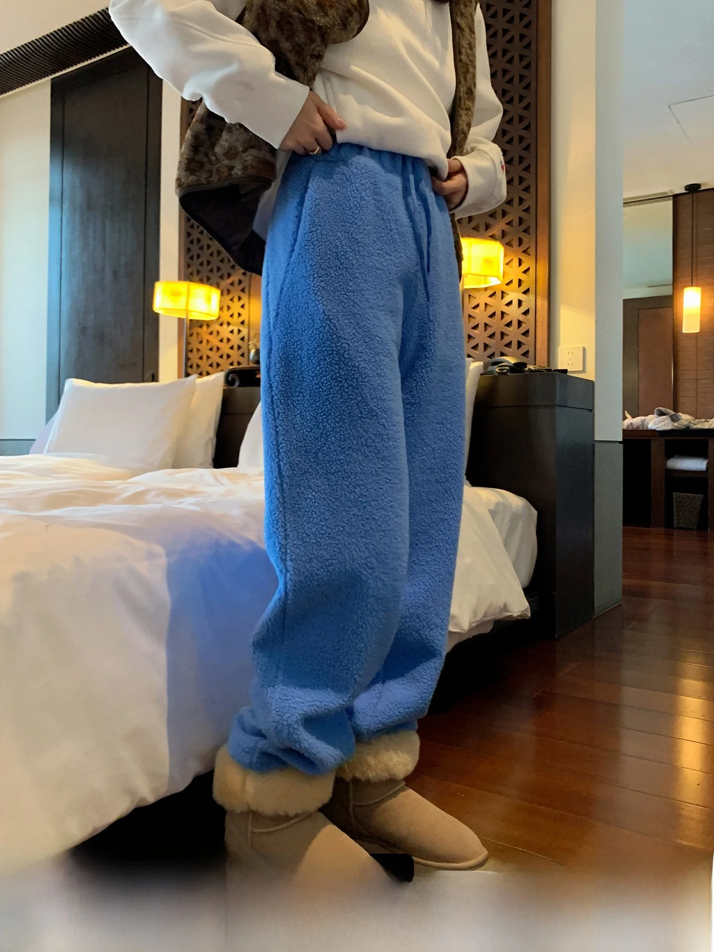 

Liberlin Women's Fce Lined Straight Leg Casual Pants Comfortable Warm Sli All Season Thiened Loose Fit Trousers