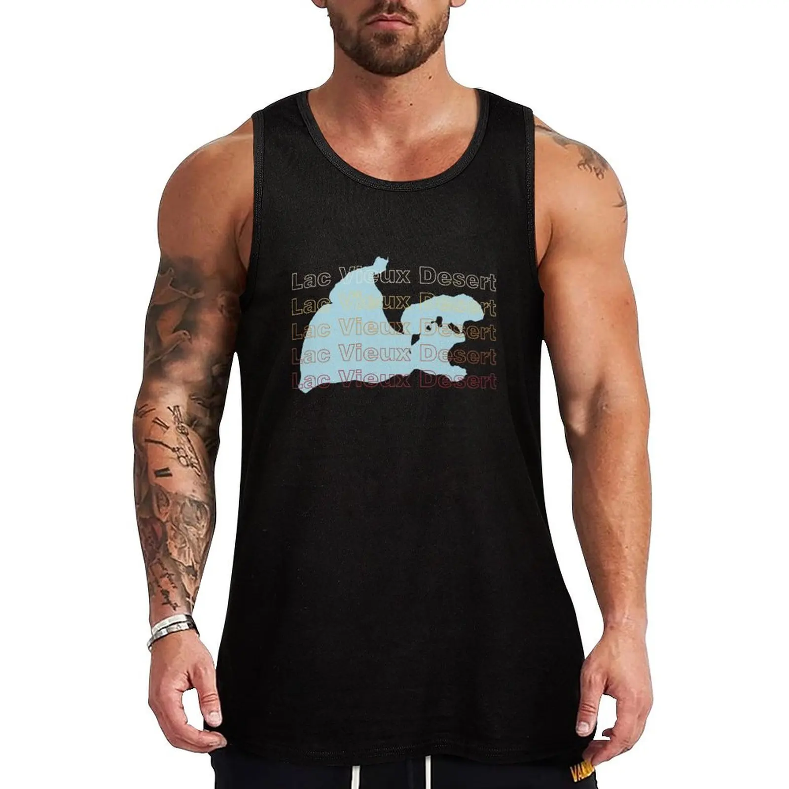 

Lac Vieux Desert, Michigan Tank Top Men's gym t-shirts gym shirt men sleeveless gym shirts male