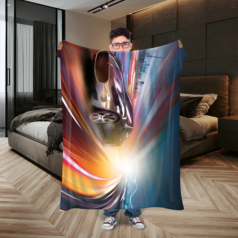 2024 New Car Customized Printed Blanket for Bedroom, Sofa, Leisure Office, Single Wall Tapestry Sofa Blanket Pillow Blanket