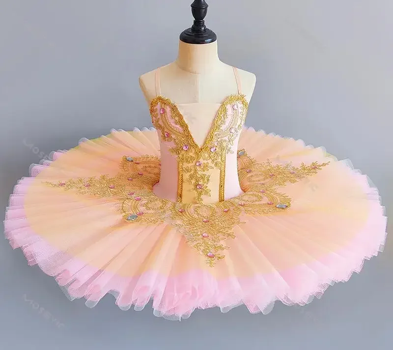 Ballet profissional tutu para meninas, prato azul e rosa, panqueca tutu, vestido de bailarina, mulheres e crianças, traje de baile infantil