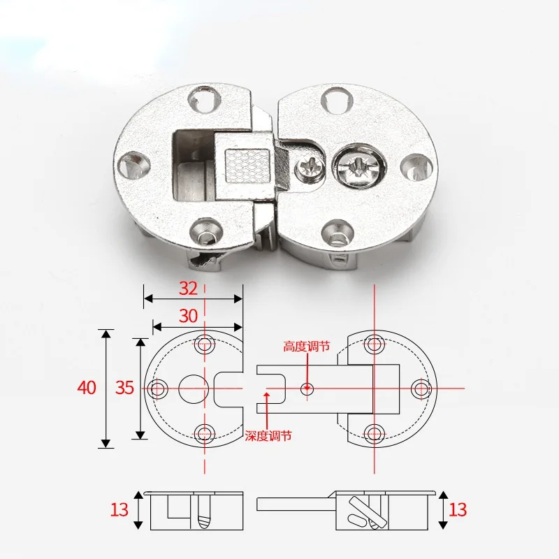 Cabinet door concealed hinge, flap hinge, alloy flap hinge, 180 degree folding concealed hinge, folding wood table round hinge