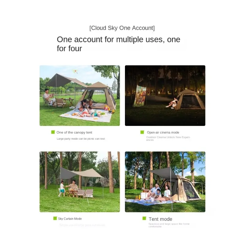 خيمة تخييم أوتوماتيكية سريعة الأسفلت للعائلة في الهواء الطلق، خفيفة الوزن، واقية من الشمس مقاومة للماء