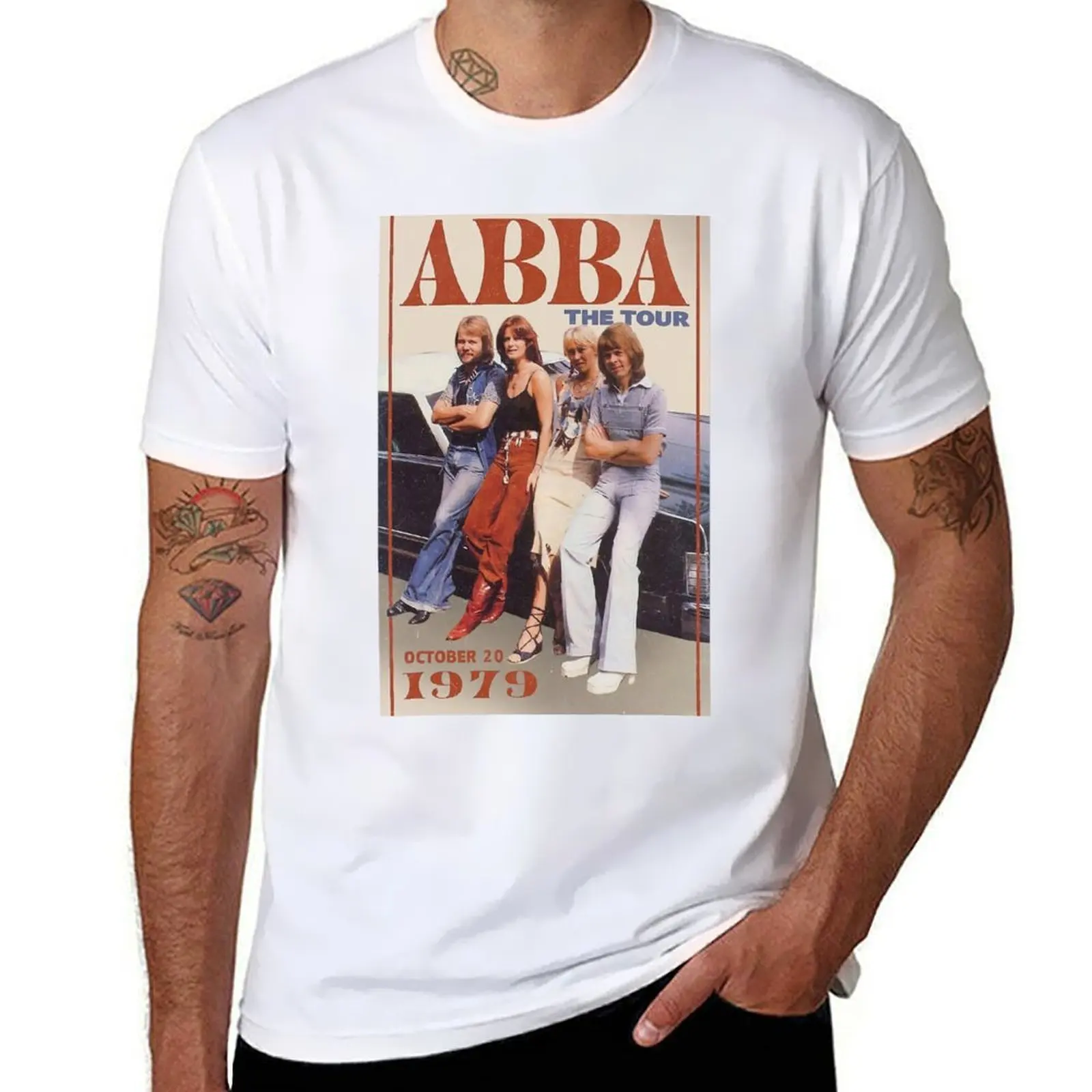 

Classic Vintage Pop y2k AB BA Band The Tour T-Shirt man t shirts high quality luxury brand t shirts for man pack white T-Shirt