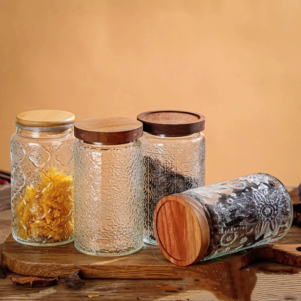 1000ML Storage Bottles Jars Em - đánh giá và giá Food Storage Jars With Wooden Lids