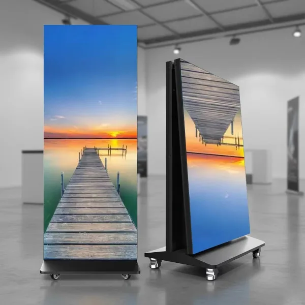 High-definition Indoor Smart Digital Billboard, Portable LED Poster Display, P1.25 Floor-standing Foldable Movable Stage Screen