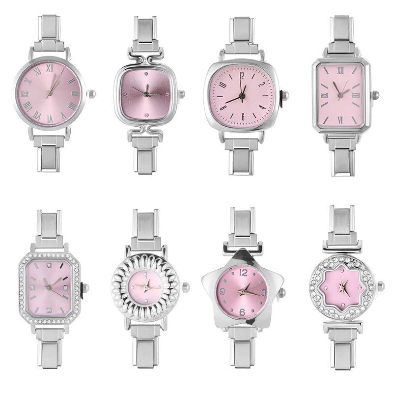 Y2K Pink Dial Women's Stainless Steel Roman Numerals Watch Bracelet For Party Friend Wife Birthday Jewelry Gifts