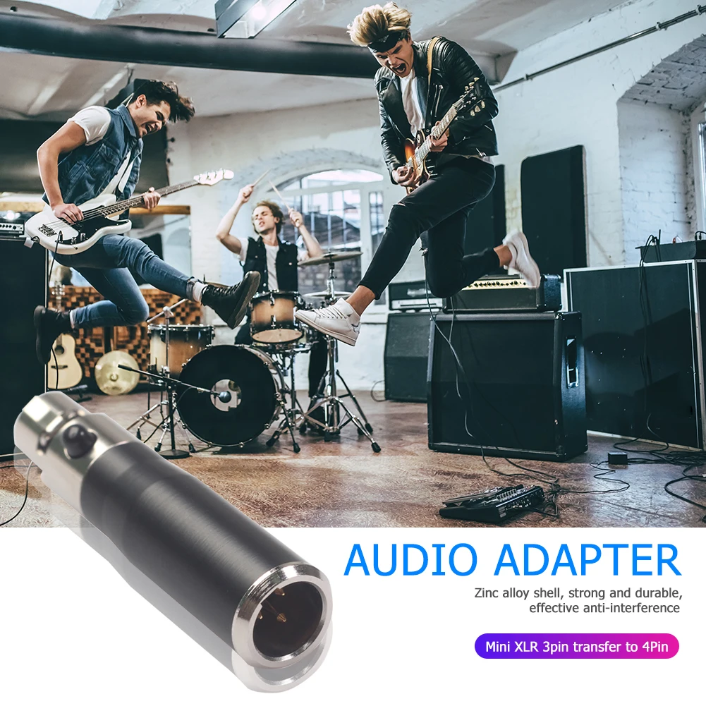 Mini XLR 3 4 Pin Female Mini Connector Audio Adapter Audio Connector Adapter Gold-plated Microphone Audio Equipment
