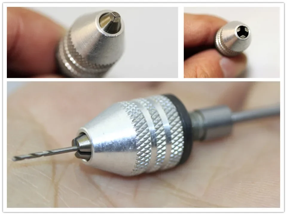 

1x Dental Drill Chuck Keyless Impact Driver Adaptor Hex Round Shank Screwdriver Head Micro Fixture Drill Bits