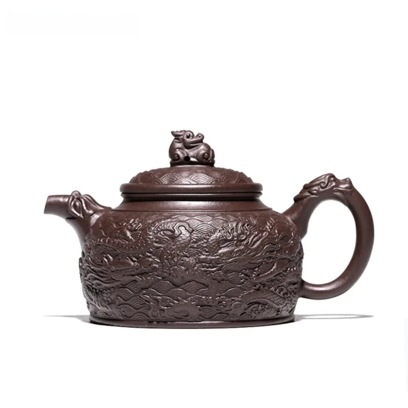 

320ml Authentic Yixing Purple Clay Teapots Raw Ore Purple Mud Handmade Tea Pot Home Zisha Filter Kettle Customized Teaware